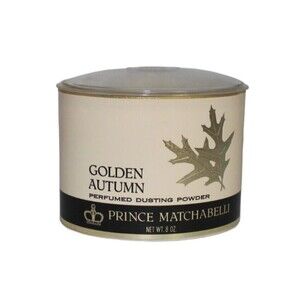 Prince Matchabelli Collectible Golden Autumn Perfumed Dusting Powder 8 Oz